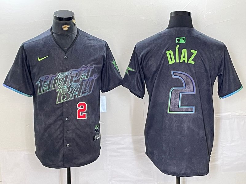 Men Tampa Bay Rays 2 Yandy Diaz Nike MLB Limited City Connect Black 2024 Jersey style 5